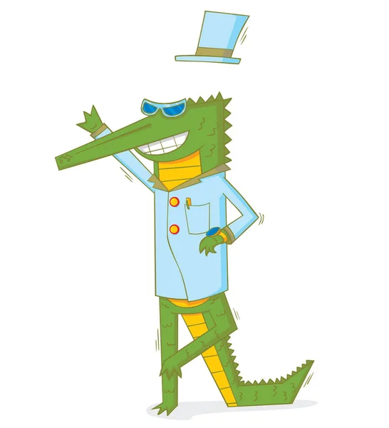 The happy crocodile — Stock Vector