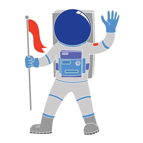Astronauta con bandiera — Vettoriale Stock