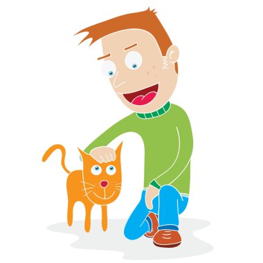 adam ve onun evcil kedi