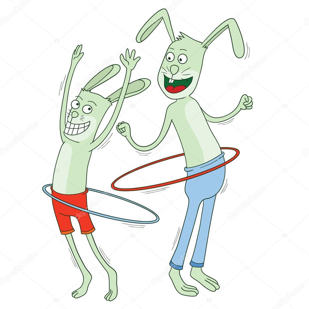 Кролики играют хула-хуп #175613872 - Ларасток