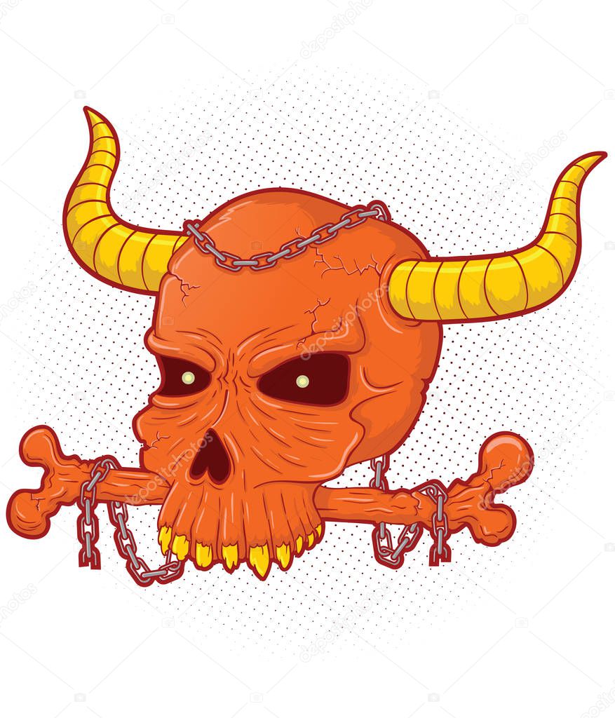 dying abomination skull illustration