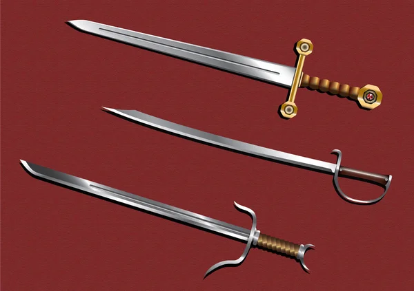 Mittelalterliches Schwertpaket — Stockvektor