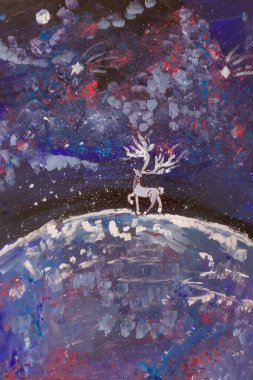 Gezegen üzerinde yürüyen ay geyiği