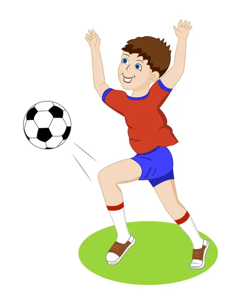 Jongen Met Een Bal Vectorillustratie — Stockvector