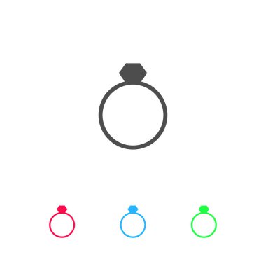 Halka simgesi düz. Beyaz arkaplanda renkli resim. Vektör illüstrasyon sembolü ve bonus simgeleri