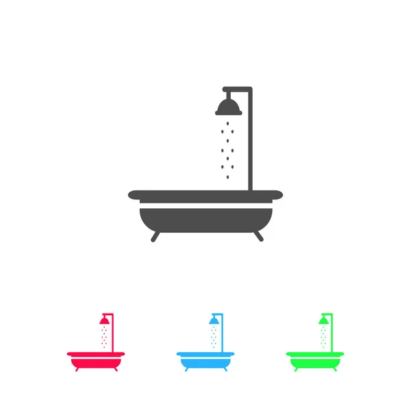 Shower Icon Flat Color Pictogram White Background Vector Illustration Symbol — Stock Vector