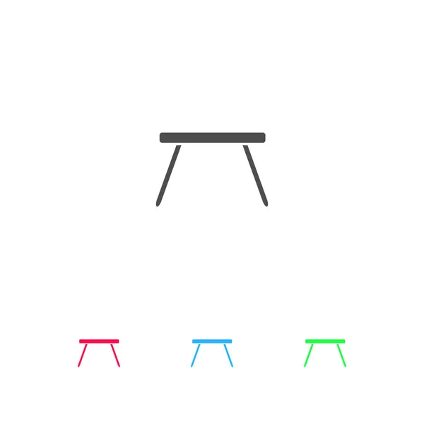Τραπέζι Εικονίδιο Επίπεδη Εικονόγραμμα Χρώματος Λευκό Φόντο Εικονογράφηση Διάνυσμα Σύμβολο — Διανυσματικό Αρχείο