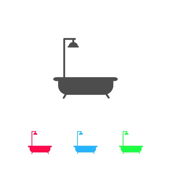 Icono Baño Plano Pictograma Color Sobre Fondo Blanco Símbolo Ilustración — Archivo Imágenes Vectoriales