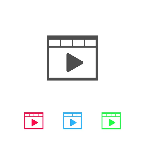 Icono Vídeo Plano Pictograma Color Sobre Fondo Blanco Símbolo Ilustración — Vector de stock