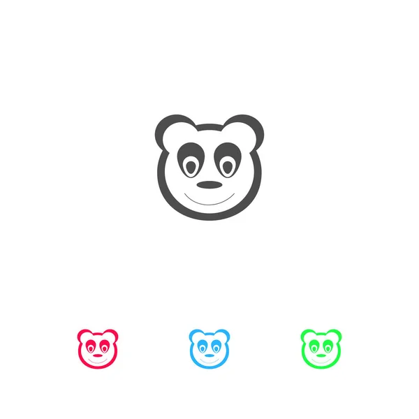 パンダのアイコンフラット 白い背景にカラーピクトグラム ベクターイラストのシンボルとボーナスアイコン — ストックベクタ