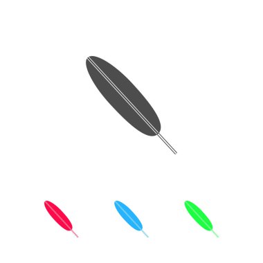 Tüylü simge düz. Beyaz arkaplanda renkli resim. Vektör illüstrasyon sembolü ve bonus simgeleri