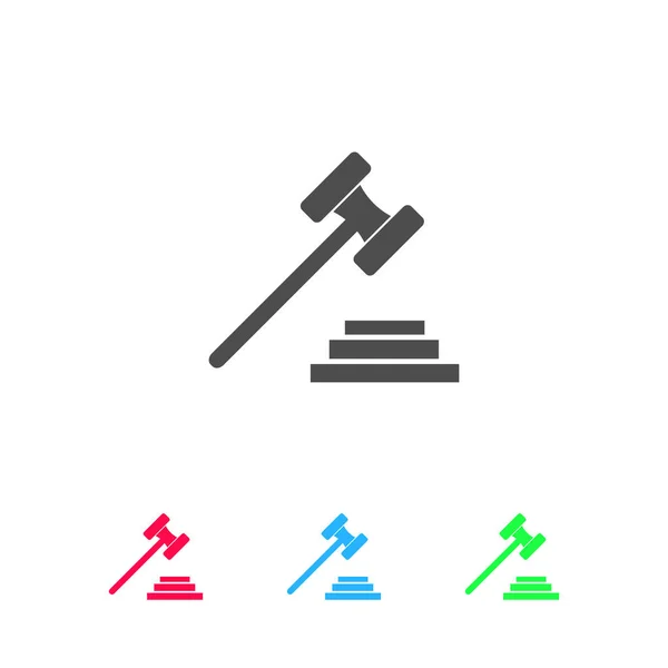 Gavel Flach Farbiges Piktogramm Auf Weißem Hintergrund Vektor Illustrationssymbol Und — Stockvektor