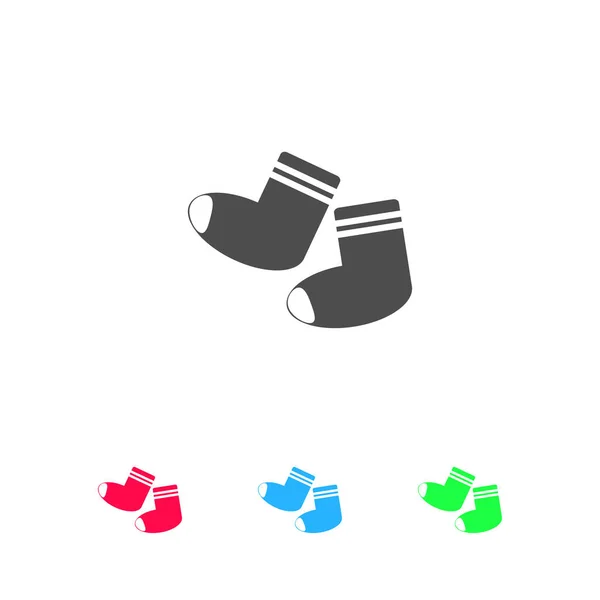 Socks Icon Flat Color Pictogram White Background Vector Illustration Symbol — Stock Vector