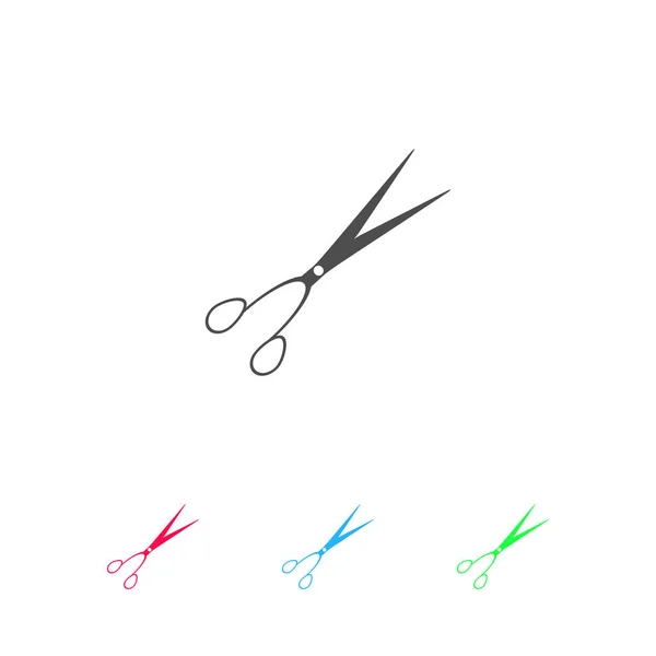 Friseurschere Flach Farbiges Piktogramm Auf Weißem Hintergrund Vektor Illustrationssymbol Und — Stockvektor