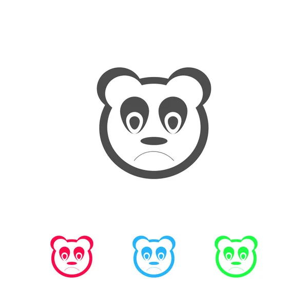 悲しいパンダのアイコンフラット 白い背景にカラーピクトグラム ベクターイラストのシンボルとボーナスアイコン — ストックベクタ