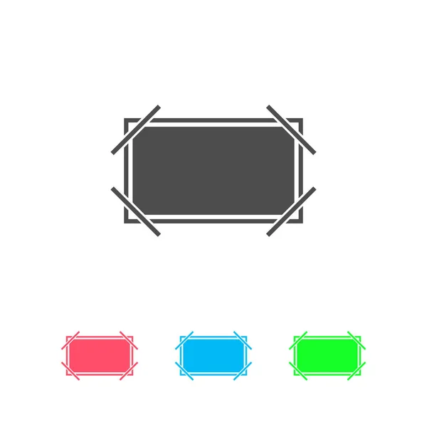 Bilderrahmen Symbol Flach Farbiges Piktogramm Auf Weißem Hintergrund Vektor Illustrationssymbol — Stockvektor