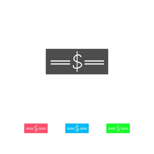 Geld Ist Flach Farbiges Piktogramm Auf Weißem Hintergrund Vektor Illustrationssymbol — Stockvektor