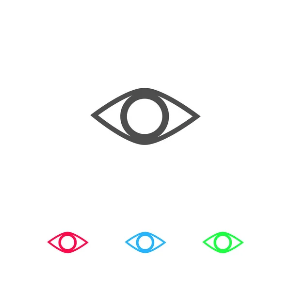 Іконка Очей Плоска Кольорова Піктограма Білому Тлі Векторні Ілюстрації Символ — стоковий вектор