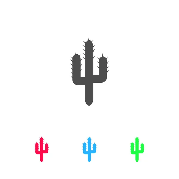 Icône Cactus Plate Pictogramme Couleur Sur Fond Blanc Symbole Illustration — Image vectorielle