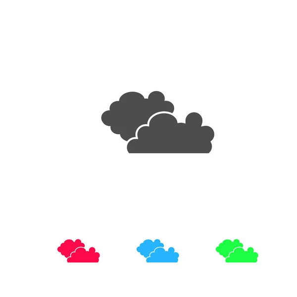 Clouds Icono Plano Pictograma Color Sobre Fondo Blanco Símbolo Ilustración — Archivo Imágenes Vectoriales