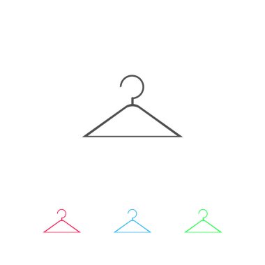 Askı simgesi düz. Beyaz arkaplanda renkli resim. Vektör illüstrasyon sembolü ve bonus simgeleri