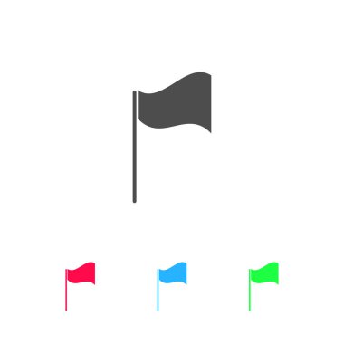 Bayrak simgesi düz. Beyaz arkaplanda renkli resim. Vektör illüstrasyon sembolü ve bonus simgeleri