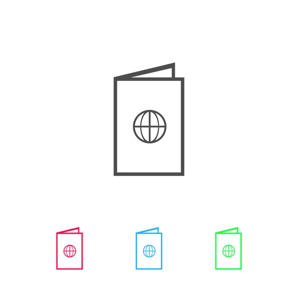 Icono Pasaporte Plano Pictograma Color Sobre Fondo Blanco Símbolo Ilustración — Vector de stock