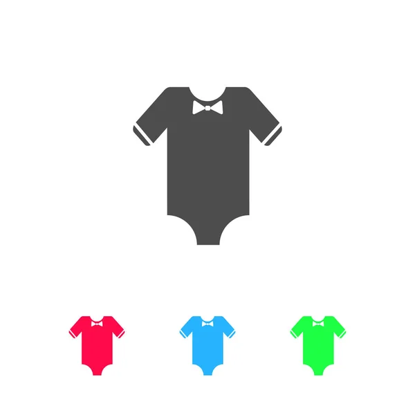 Babykleidung Ikone Flach Farbiges Piktogramm Auf Weißem Hintergrund Vektor Illustrationssymbol — Stockvektor