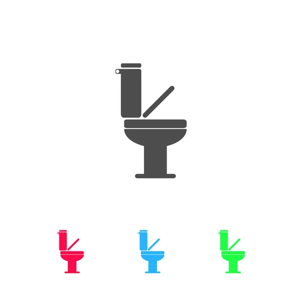Ikona Záchodu Plochá Barva Piktogram Bílém Pozadí Symbol Vektorové Ilustrace — Stockový vektor