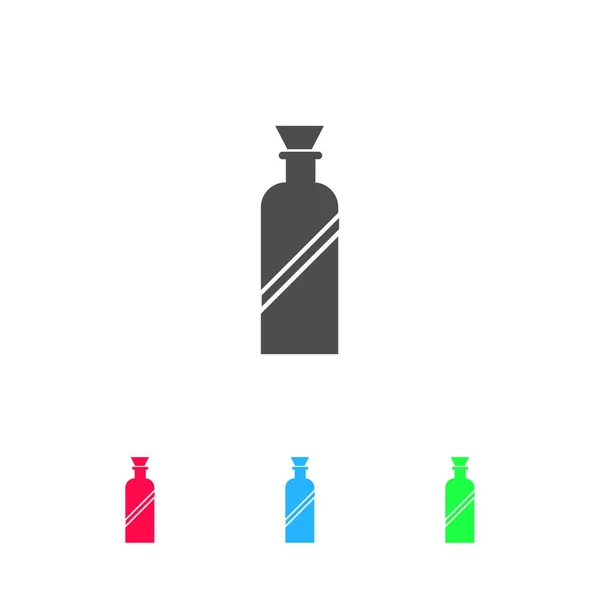 Icona Della Bottiglia Piatta Pittogramma Colori Sfondo Bianco Simbolo Illustrazione — Vettoriale Stock