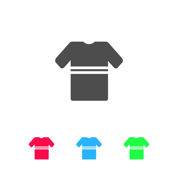 Shirt Mit Streifen Symbol Flach Farbiges Piktogramm Auf Weißem Hintergrund — Stockvektor