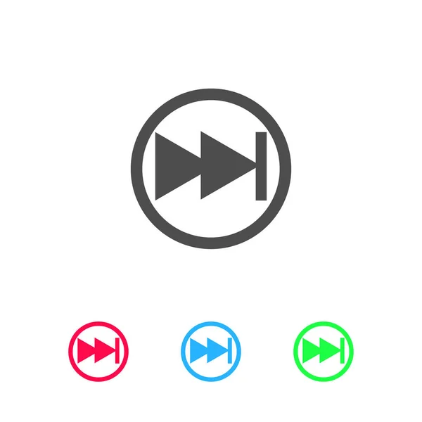 Avance Rápido Doble Flecha Derecha Icono Plano Pictograma Color Sobre — Archivo Imágenes Vectoriales