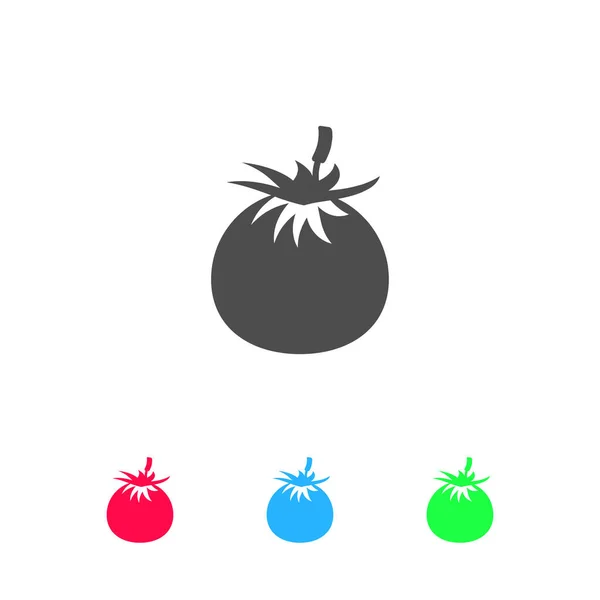 Früchte Tomaten Symbol Flach Farbiges Piktogramm Auf Weißem Hintergrund Vektor — Stockvektor