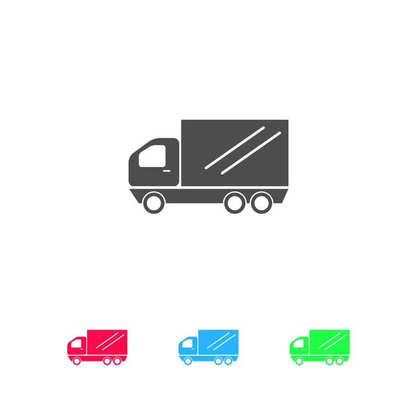Icona Del Camion Piatta Pittogramma Colori Sfondo Bianco Simbolo Illustrazione — Vettoriale Stock