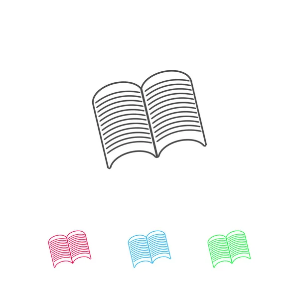 Иконка Книги Плоская Цвет Пиктограммы Белом Фоне Символ Векторной Иллюстрации — стоковый вектор