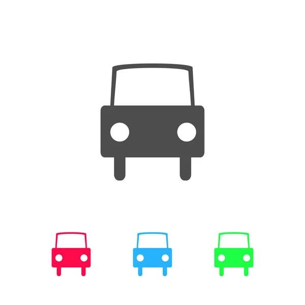 Auto Ikone Flach Farbiges Piktogramm Auf Weißem Hintergrund Vektor Illustrationssymbol — Stockvektor