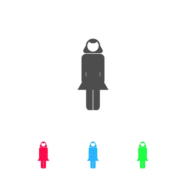 Γυναίκα Εικονίδιο Επίπεδη Εικονόγραμμα Χρώματος Λευκό Φόντο Εικονογράφηση Διάνυσμα Σύμβολο — Διανυσματικό Αρχείο