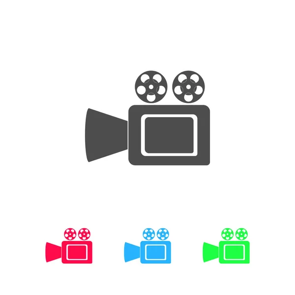 Ikona Kamery Kinowej Płaska Kolorowy Piktogram Białym Tle Symbol Ilustracji — Wektor stockowy