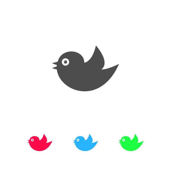 Icono Pájaro Plano Pictograma Color Sobre Fondo Blanco Símbolo Ilustración — Vector de stock