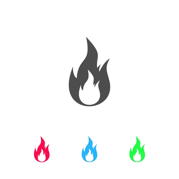 Icono Fuego Gas Llama Plana Pictograma Color Sobre Fondo Blanco — Vector de stock