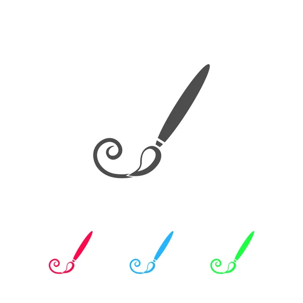 Pinselsymbol Flach Farbiges Piktogramm Auf Weißem Hintergrund Vektor Illustrationssymbol Und — Stockvektor