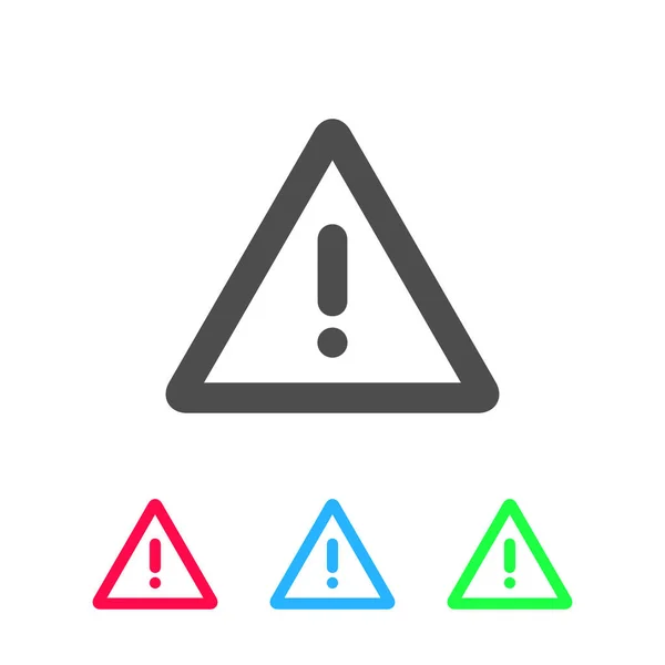 Ícone Perigo Exclamação Plano Pictograma Cores Sobre Fundo Branco Símbolo —  Vetores de Stock