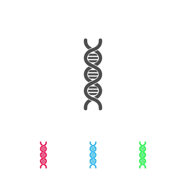 Vector Dna Icoon Plat Kleur Pictogram Witte Achtergrond Vector Illustratie — Stockvector