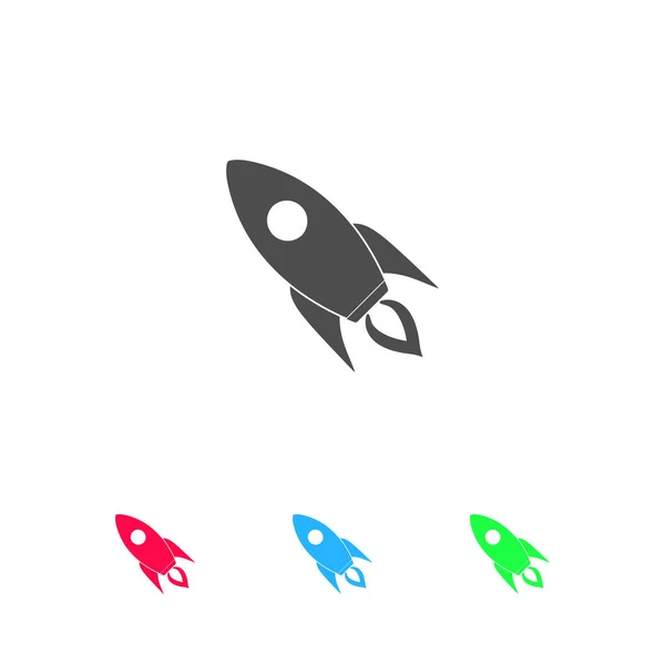 Rocket icon flat. Color pictogram on white background. Vector illustration symbol and bonus icons