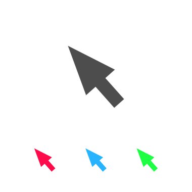 İşaret simgesi düz. Beyaz arkaplanda renkli resim. Vektör illüstrasyon sembolü ve bonus simgeleri