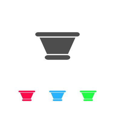 Kil çömlek ikonu düz. Beyaz arkaplanda renkli resim. Vektör illüstrasyon sembolü ve bonus simgeleri