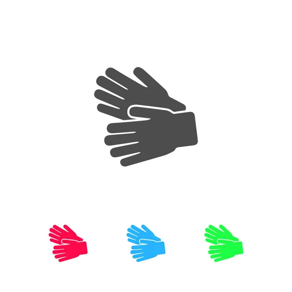 Ikona Rękawiczek Ogrodowych Płaska Kolorowy Piktogram Białym Tle Symbol Ilustracji — Wektor stockowy