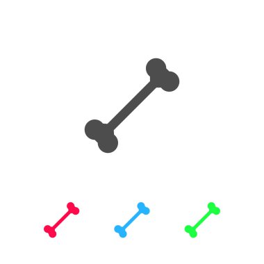 Köpek Kemiği simgesi düz. Beyaz arkaplanda renkli resim. Vektör illüstrasyon sembolü ve bonus simgeleri