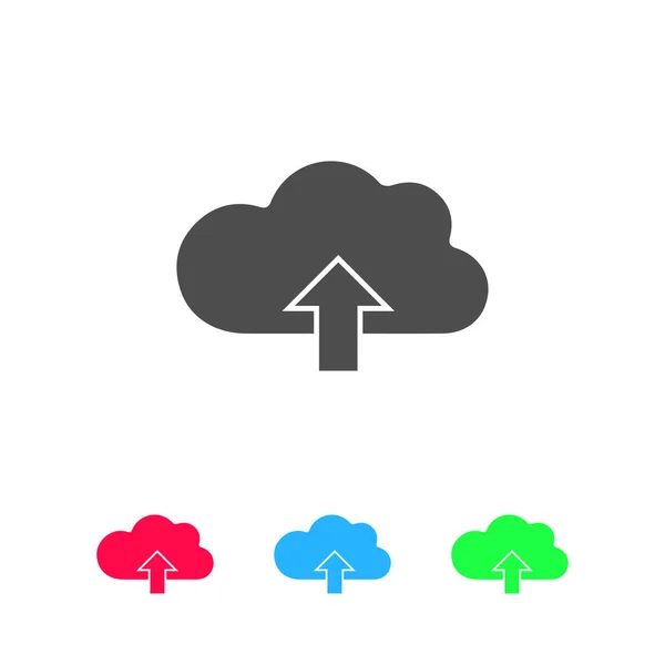 Wolkensymbol Flach Hochladen Farbiges Piktogramm Auf Weißem Hintergrund Vektor Illustrationssymbol — Stockvektor