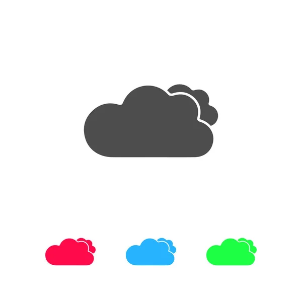 Wolken Pictogram Plat Kleur Pictogram Witte Achtergrond Vector Illustratie Symbool — Stockvector